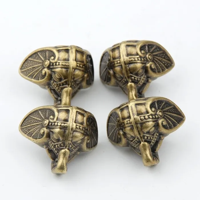 Dekorative beskyttelsesbein for møbler - antikk elefant - vintage bronse - 8 stk