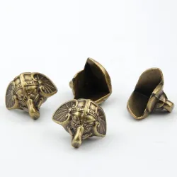 Pieds de protection décoratifs pour meuble - éléphant antique - bronze vintage - 8 pièces