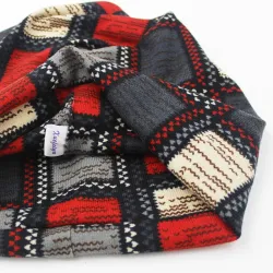 2 i 1 - vintermössa / halsduk - rutig design - unisex