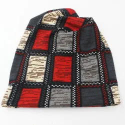 2 i 1 - vintermössa / halsduk - rutig design - unisex