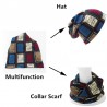2 in 1 - winter hat / scarf - plaid design - unisexHats & Caps