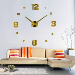 Horloge murale 3D - DIY sticker acrylique - effet miroir