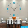 Horloge murale 3D - DIY sticker acrylique - effet miroir