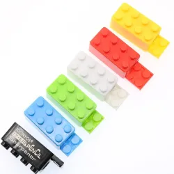 Building blocks shaped pencil sharpener - plastic - 10 piecesPencil sharpeners