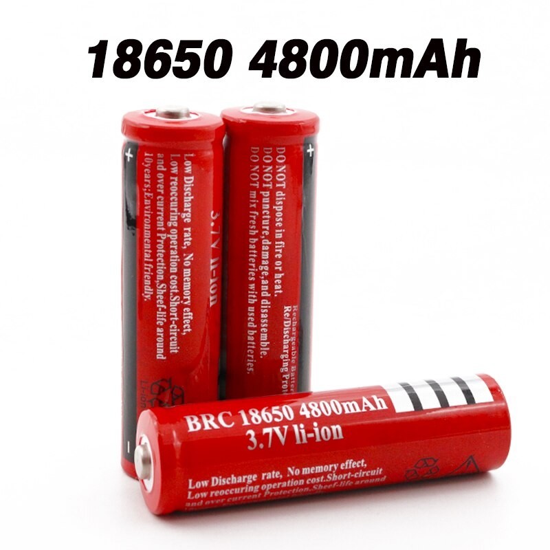 Bateria Li-on 18650 - recarregável - 3,7V - 4800mAh