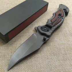 Folding pocket knife - black steel blade - rosewood handleKnives & Multitools