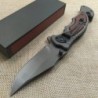 Canivete dobrável - lâmina de aço preto - cabo de jacarandá