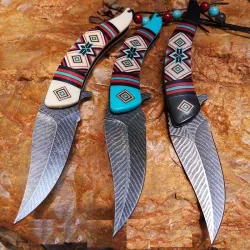 Klappbares Taschenmesser - dekorativer bunter Griff