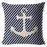 Fodera per cuscino decorativa blu - oceano / barca / timone - 45 cm * 45 cm