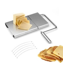 Fatiador multifuncional - queijo / carne / legumes - com 5 fios de corte - aço inox