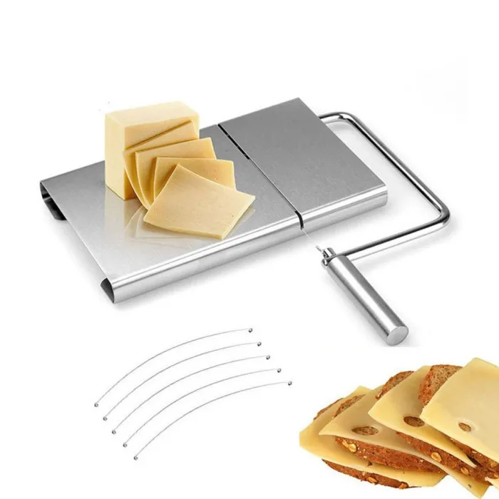 Multifunktionshobel - Käse / Fleisch / Gemüse - mit 5 Schneiddrähten - Edelstahl