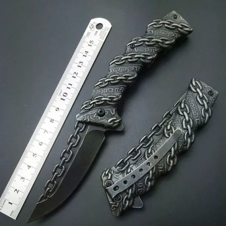 Couteau tactique pliable - conception de chaîne