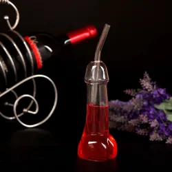 Glasskaraffel - for vin / cocktail / vann - penisform