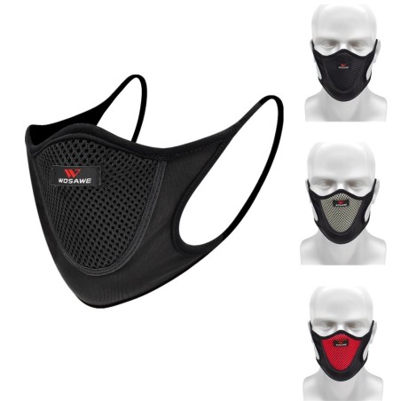 Máscara facial de ciclismo - à prova de poeira - à prova de vento - antipoluição - filtro de malha