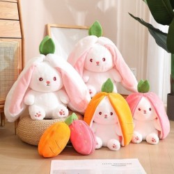 Pluche wit konijn - kussen met rits - speelgoedKnuffels