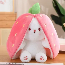 Plush white rabbit - pillow with zipper - toyCuddly toys