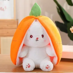 Peluche lapin blanc - coussin avec fermeture éclair - jouet