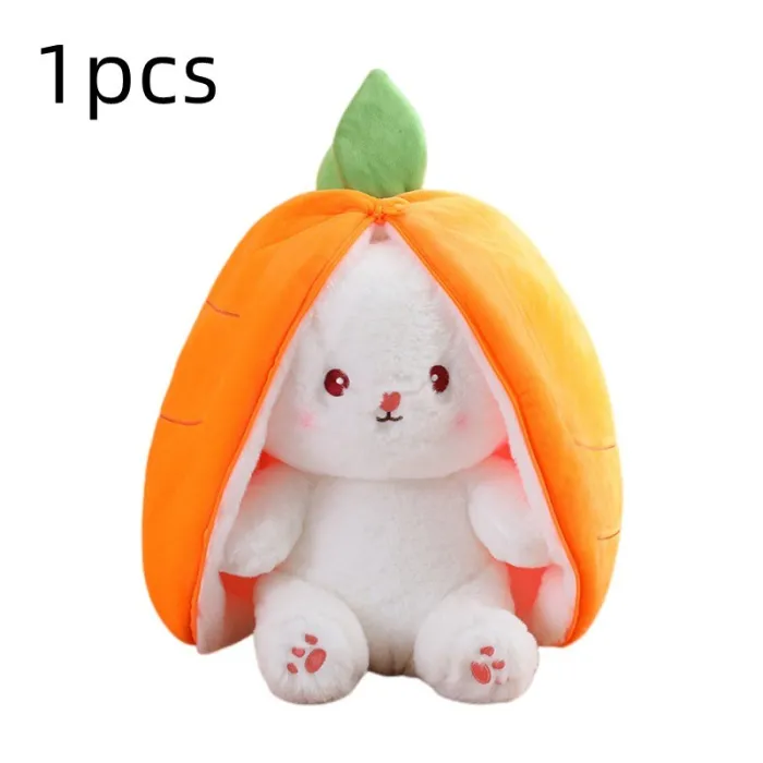 Peluche lapin blanc - coussin avec fermeture éclair - jouet