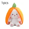 Peluche lapin blanc - coussin avec fermeture éclair - jouet