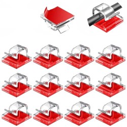 Organizador de cabos de plástico - clipe - gancho - com adesivo - 10 peças