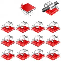 Plastkabelorganisator - klips - krok - med lim - 10 stk