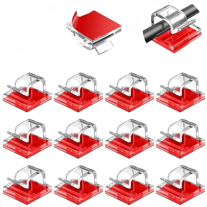 Plastic cable organizer - clip - hook - with adhesive - 10 piecesAdhesives & Tapes