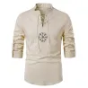 Camicia in cotone a maniche lunghe - con collo in piedi