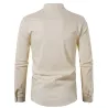 Camicia in cotone a maniche lunghe - con collo in piedi