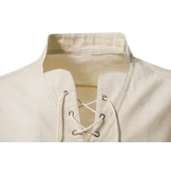 Camicia in cotone a maniche lunghe - con collo in piedi