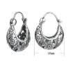 Fleurs évidées vintage - boucles d'oreilles créoles en argent