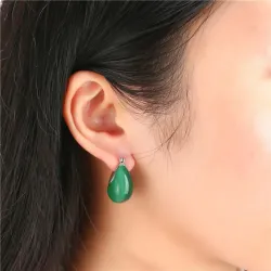 Måneformede øreringe - opal - 925 sterling sølv