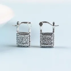 Fermoir argent / coeur cristal vert - boucles d'oreilles argent