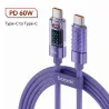 USB C till typ C-kabel - snabbladdning - dataöverföring - med LCD-skärm - 60W / 100W