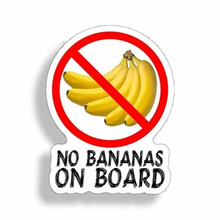 NO BANANAS ON BOARD - morsomt bilklistremerke