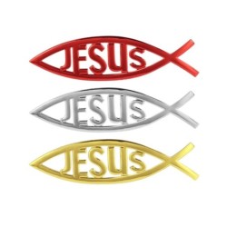 Simbolo di Gesù/pesce - adesivo per auto
