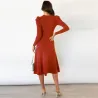 VestidosVestido de punto elegante - manga larga - cinturón