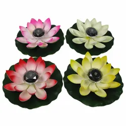 Solcelledrevet blomst - lotusform - LED - fontene / dam flytende dekorasjon