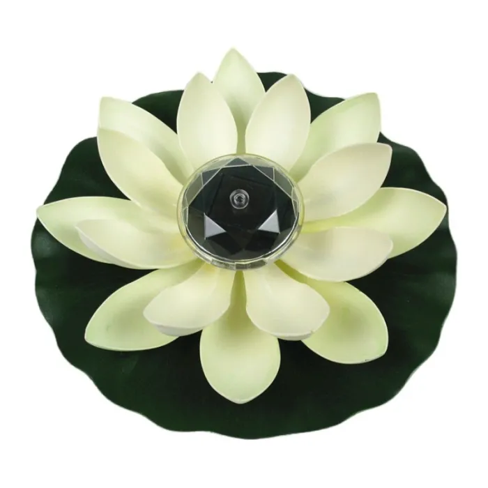 Fiore ad energia solare - forma di loto - LED - decorazione galleggiante fontana / stagno