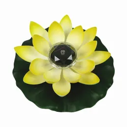 Solcelledrevet blomst - lotus form - LED - springvand / dam flydende dekoration