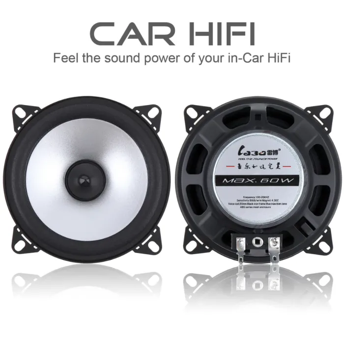 Hifi bil koaksial høyttaler - 2-veis - 4 tommer - 60W - 2 stk