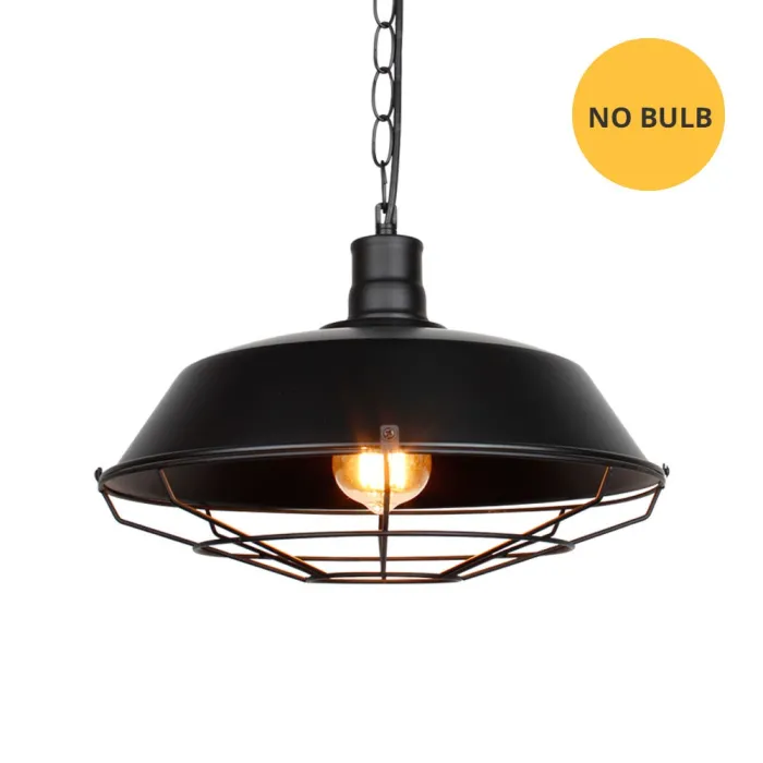 Vintage taklampe - med metallskjerm - 110 - 220V - E27