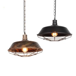 Lampa sufitowa vintage - z metalowym kloszem - 110 - 220V - E27Światła sufitowe