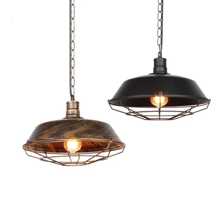 Vintage taklampe - med metallskjerm - 110 - 220V - E27