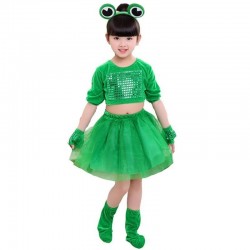 Liten grønn frosk - kostyme til jenter / gutter - sett