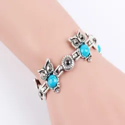 Set di gioielli vintage con gufi - orecchini/collana/bracciale