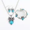 Set di gioielli vintage con gufi - orecchini/collana/bracciale