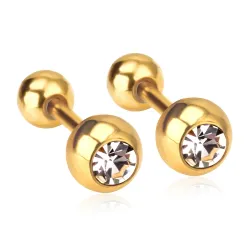 Petites boucles d'oreilles avec boule / zircone