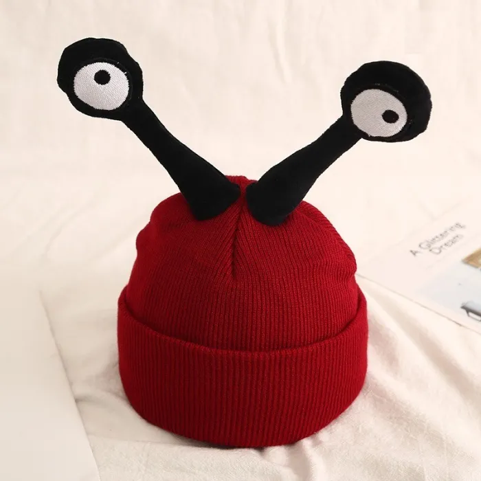 Warm knitted hat - funny long eyesHats & caps