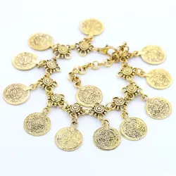 Moedas antigas vintage - tornozeleira