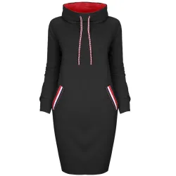 Elegancka sukienka do kolan - z golfemSukienki